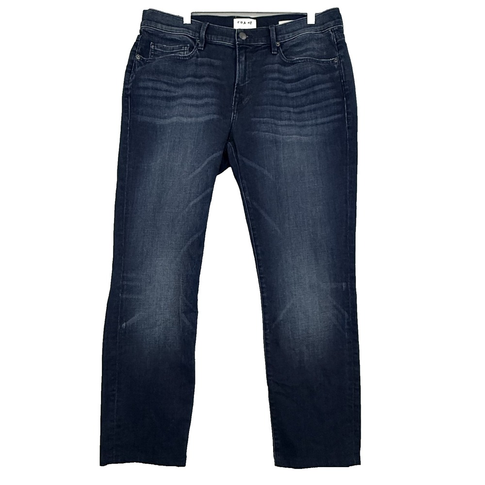 Frame L'Homme‎ Skinny Jeans Women 36 Blue Denim Whiskered Faded Slim Fit 34x28"